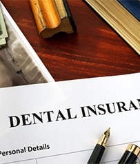 Dental insurance form on a table